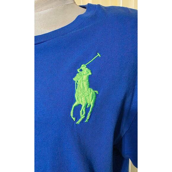 Polo Ralph Lauren Big Pony Embroidered T-shirt Boys XL 18-20 Blue Short Sleeve - Picture 3 of 8
